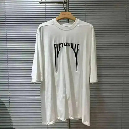 HKSH Summer Men's Tide Dark High Street Trendy Letters Print T-shirt Women Round Collar Cotton Oversized Loose Short Tees HK3578