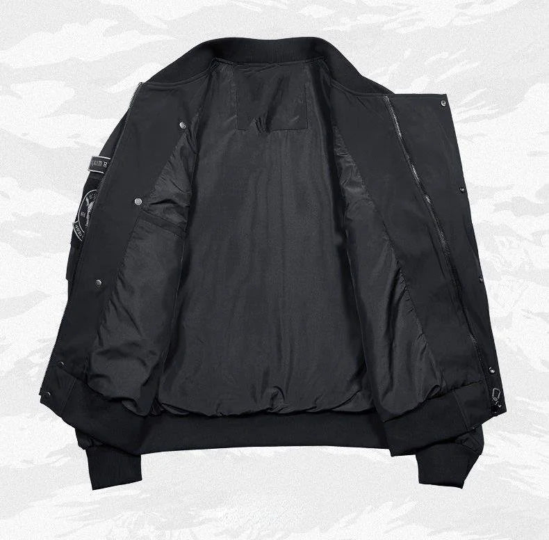 God of Death Bomber Jacket Chest Pocket Techwear Men Punk Hip Hop Tactical Streetwear Black Varsity Jackets Oversized MA1 Coats