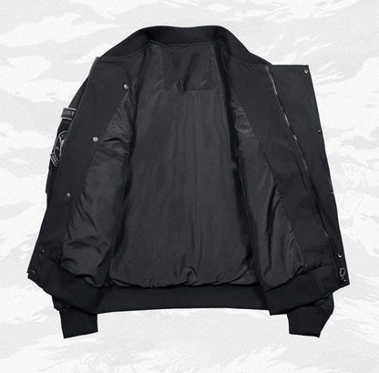 God of Death Bomber Jacket Chest Pocket Techwear Men Punk Hip Hop Tactical Streetwear Black Varsity Jackets Oversized MA1 Coats