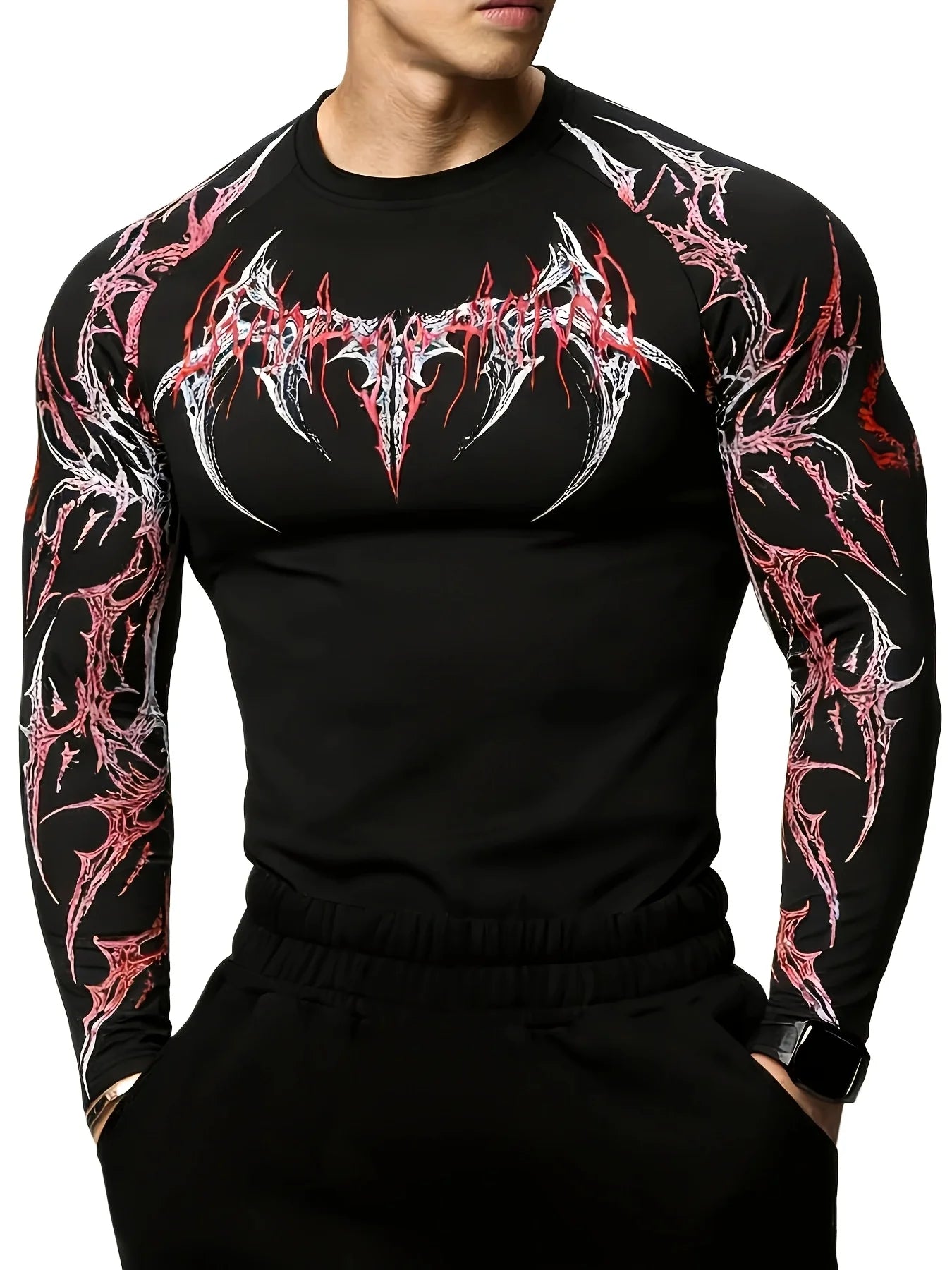 Men's Quick-dry Sports Shirt Running Fitness Long-sleeve T-shirt Men's Casual Athletic Shirt Training Muscle-defining Fit