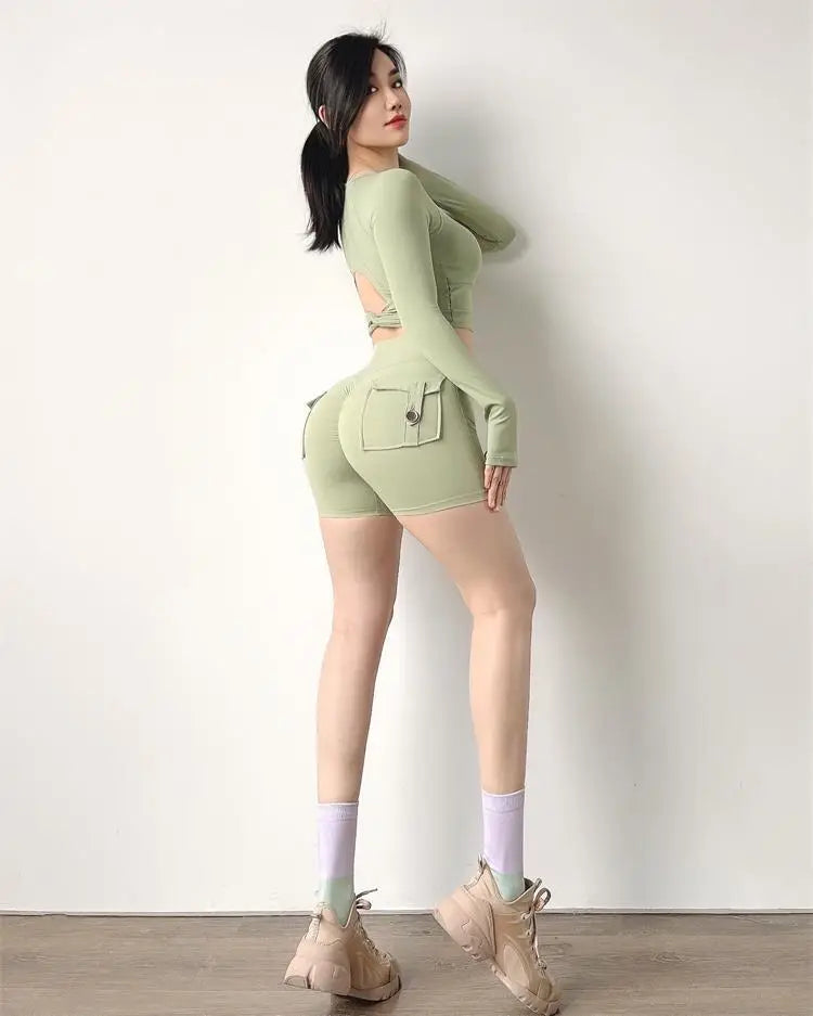 Women's Workout Slim Fit High-Waist Shorts