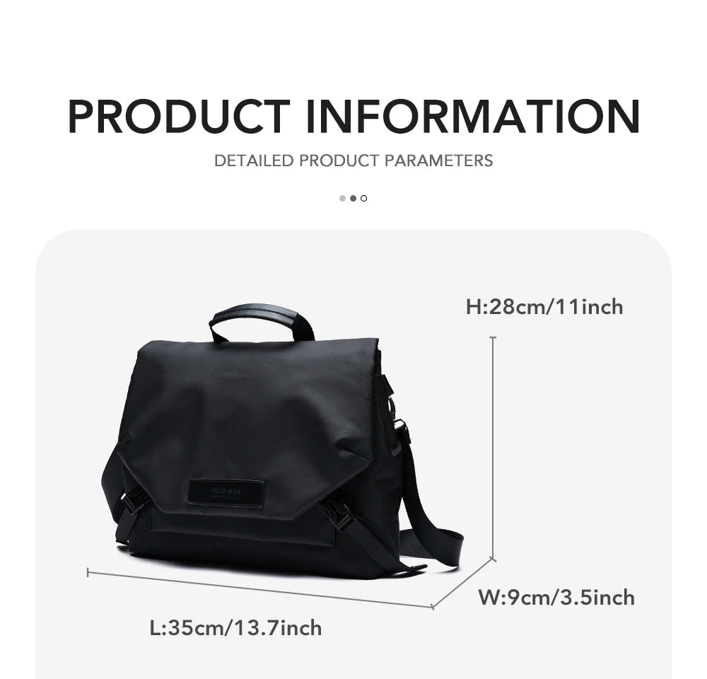 MATE ELAN Waterproof Business Men's Messenger Bag, Multi-functional Laptop Case, Casual Large Capacity Crossbody Bag for Men