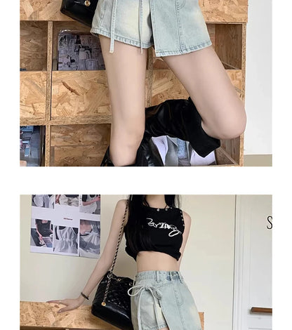 High Waist A-Line Denim Shorts Women's Summer New Style Half-length Skirt Sexy Girls Casual Comfortable Korean Version Short ...