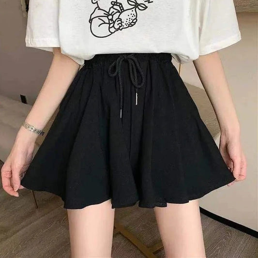 MEXZT 5Xl Summer Shorts Skirts Women Elastic High Waist Casual Wide Leg - APEX RITUAL women's shorts