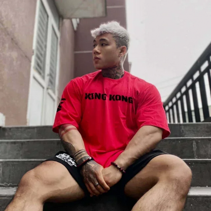 casual sportswear men sports short sleeved T-shirt men summer loose cotton tops large size outdoor gym running training T-shirt
