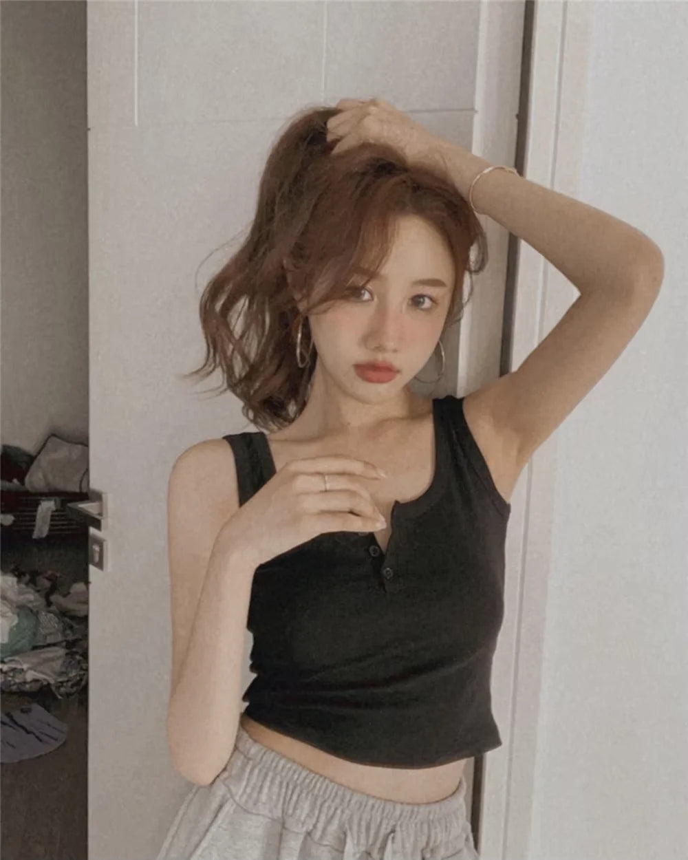 Women's Knitted Round-Neck Casual Tank Top