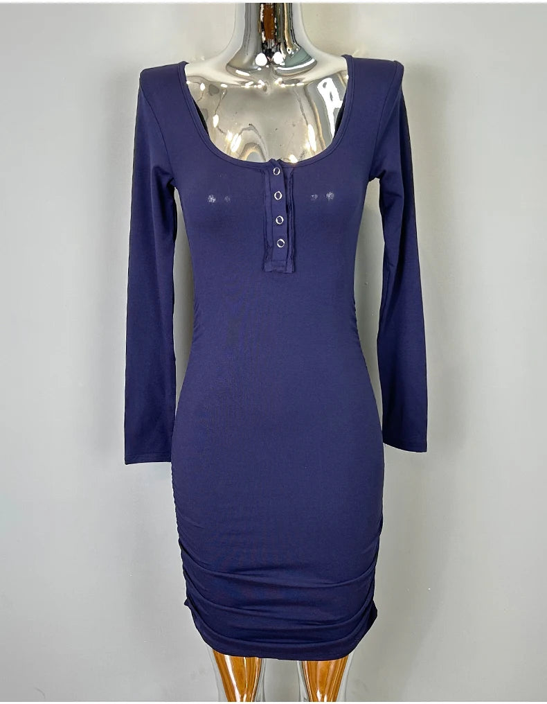 Women's Half-Zip Bodycon Mini Dress
