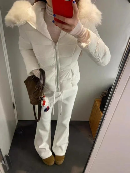 French Casual Long Sleeve Parka Coat Women's Design Hepburn Chic Hooded Zipper Coat Fashion Warm Retro Slim Coat New Style