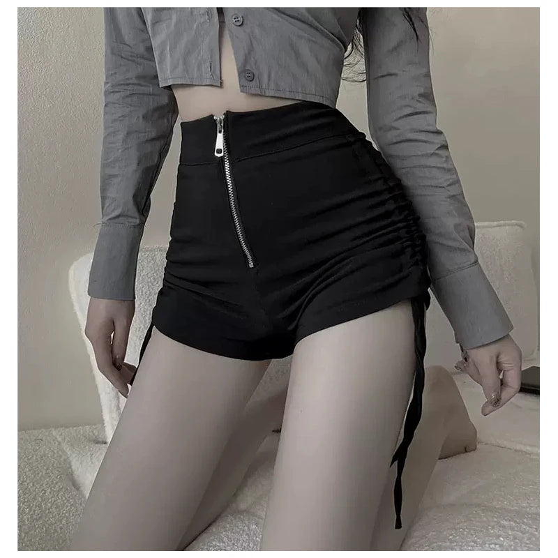 High Waist Straight Leg ort Pants Women's Casual Elastic Slim Fit White A-Line Hot Pants Summer Faion Small Size