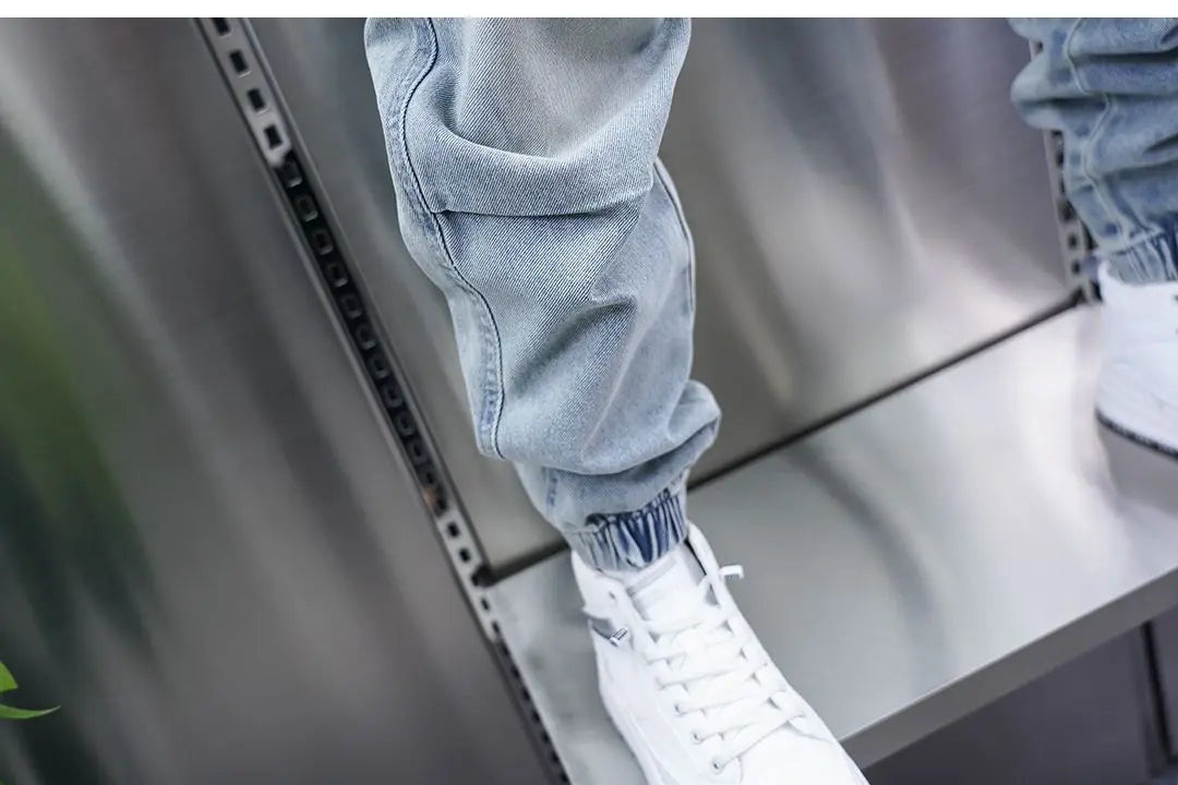 Fashionable Street Jeans Cool Zipper Harem Jeans High Quality Luxury Brand Men Clothing