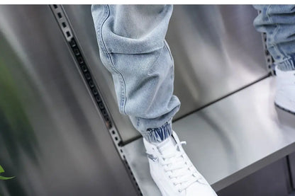 Fashionable Street Jeans Cool Zipper Harem Jeans High Quality Luxury Brand Men Clothing