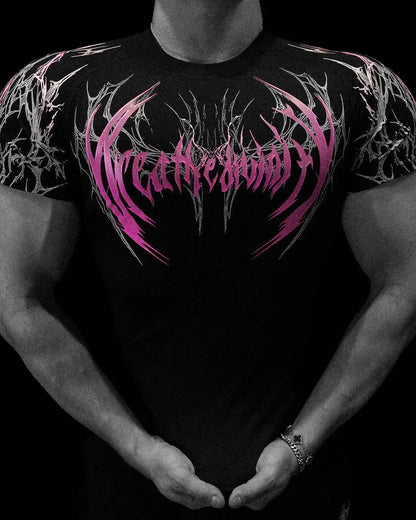 Breathedivinity sports bra compressive high-elasticity training men's and women's short-sleeved quick-drying T-shirts