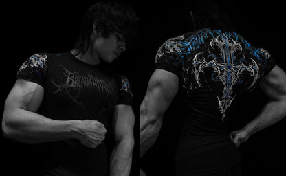 Breathedivinity Quick-dry Short-Sleeved Fitness Training Elastic Tight-Fitting Clothing Cycling Compression Fitness T-shirt