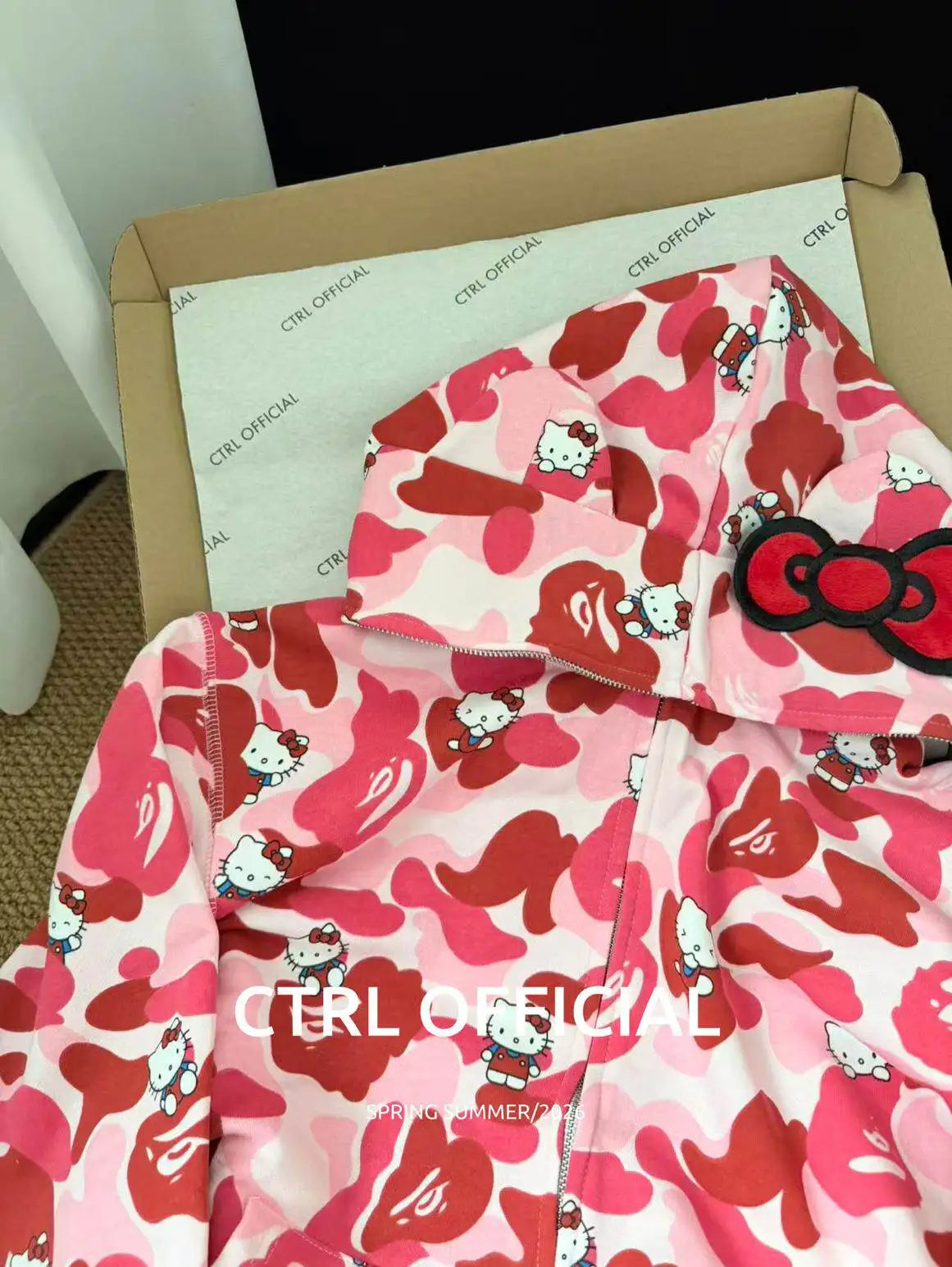 In  Stock  Anime Hello Kittys Hooded Jacket Girl Commuting Coat Jacket Kuromi Anime 3d Ears Hooded Cute Leopard Print Clothes