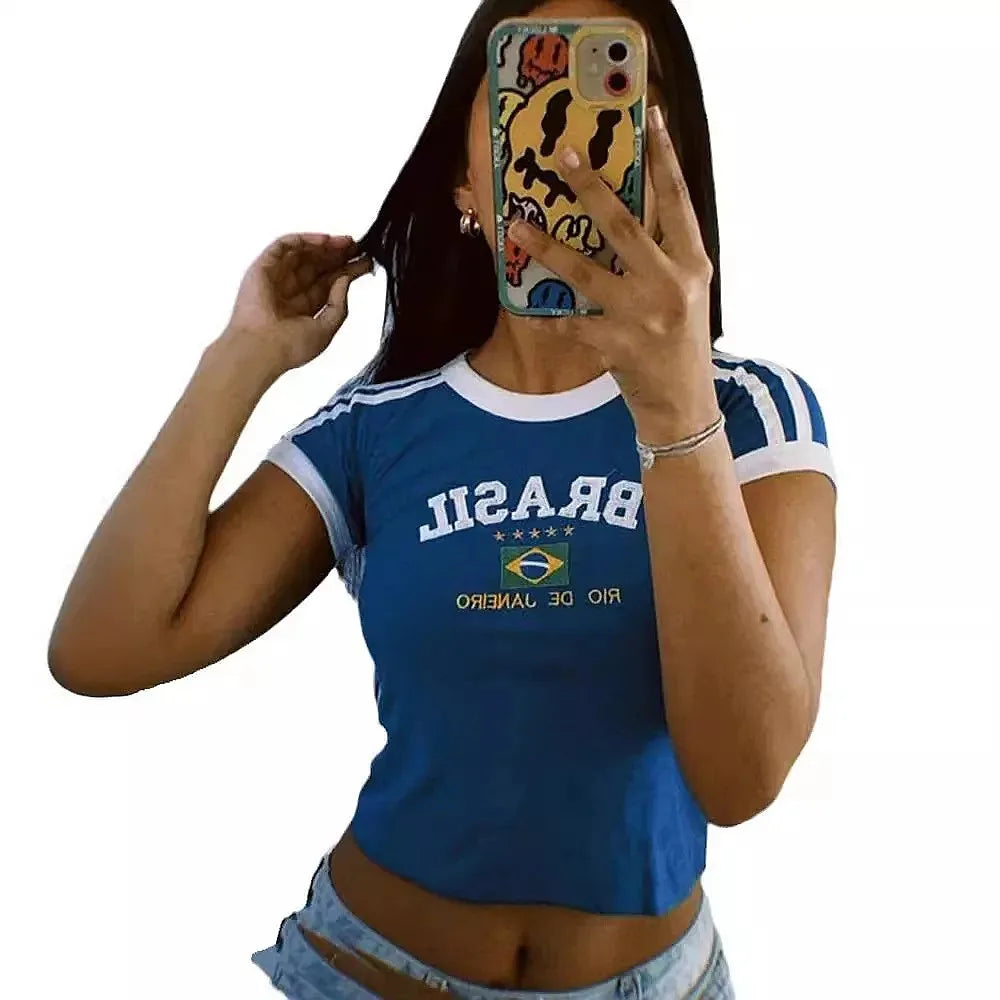 Women's Y2K Punk Graphic Baby Tee