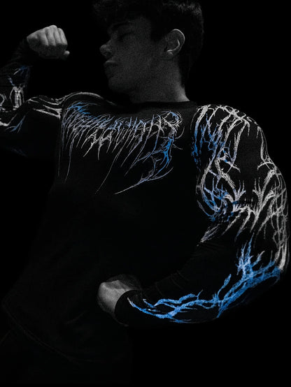 Tight Fitting Long Sleeved T-shirt S-2XL High Elasticity Muscle Fitness Shirt Quick Drying Moisture Wicking And Sweat Wicking