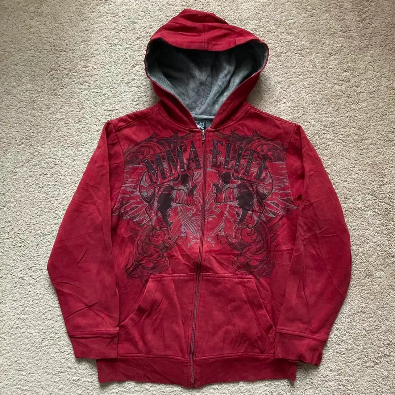 Men's Y2K Gothic Cross-Zip Mask Hoodie