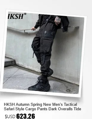 HKSH Summer New Men's Tide Dark Cotton T-shirt Classic Large Size Loose Ragged Edge Solid Color Tank Tops Chic Punk Vest HK2022