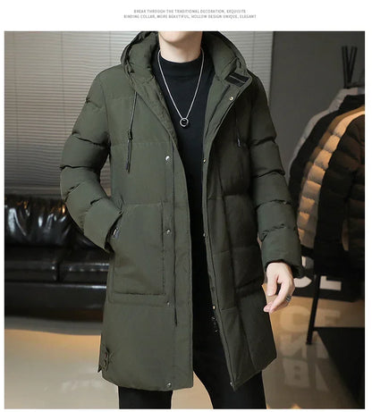 Slim Fit Jackets New Winter Jackets For Men Hooded Casual Long Cotton Jackets Thicker Warm Parkas New Male Outwear Winter Coats