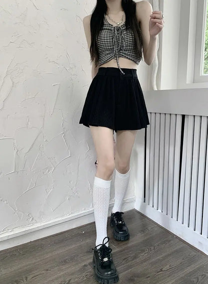 Solid Shorts Women Summer Folds All-match High Waist Stylish Popular Aesthetic Fashion Korean Style Шорты Женские Летние Chic
