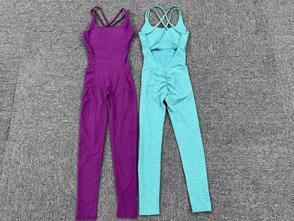 Women's Workout Slim Fit Ruched Black Jumpsuit
