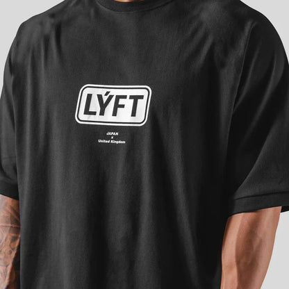 Apex Ritual – メンズレタープリントオーバーサイズスポーツTシャツ – トレーニングストリートウェアTシャツ