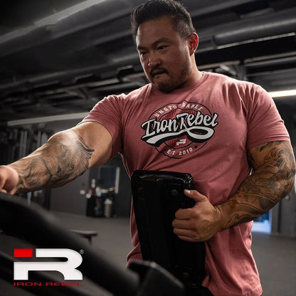 IR Series Hard Core Short Sleeve T-shirt Sport Print Round Neck Simple Sweat Absorbent Fitness Men's Clothing Training Loose