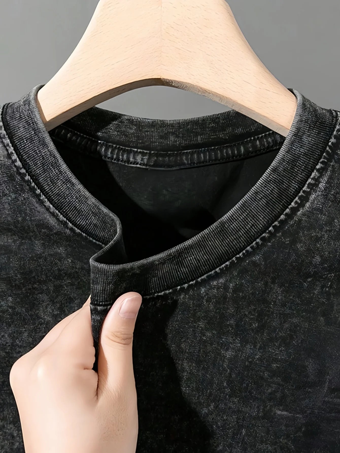2026 Summer Men's Pure Cotton Washed T-Shirt Retro Street Outdoor Men's Clothing