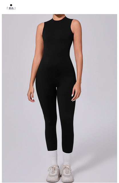 Women's Workout Black Jumpsuit