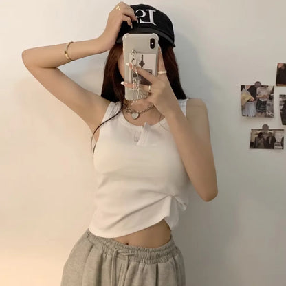 Women's Knitted Round-Neck Casual Tank Top