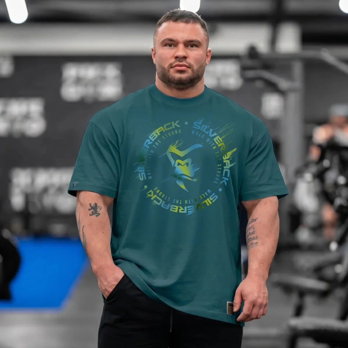 SILVERBACK Muscle Fitness T-shirt Summer Men's Athleisure Workout short sleeve Shirts cotton Fitness Tee Gym Sports Shirt Tops