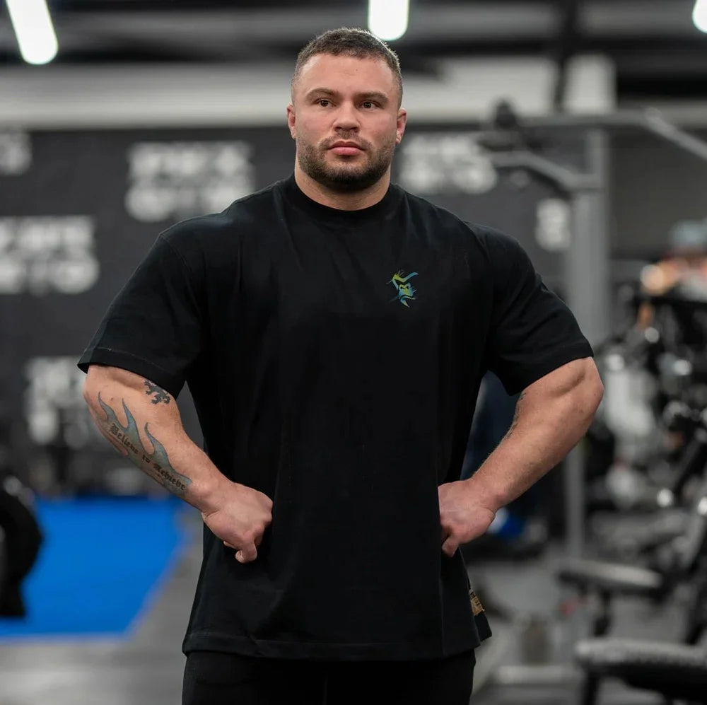SILVERBACK Muscle Fitness T-shirt Summer Men's Athleisure Workout short sleeve Shirts cotton Fitness Tee Gym Sports Shirt Tops
