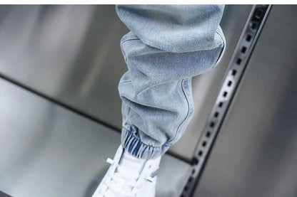 Fashionable Street Jeans Cool Zipper Harem Jeans High Quality Luxury Brand Men Clothing