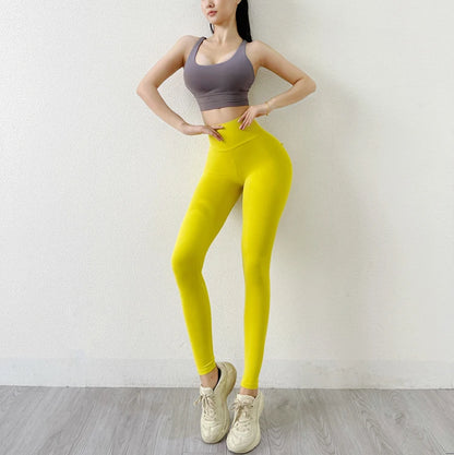 TRY TO BN Women Leggings Yoga Pocket Pants High Waist Sports Leggings Push Up Fitness Pants Stretch Soft Elasticity Running Gym