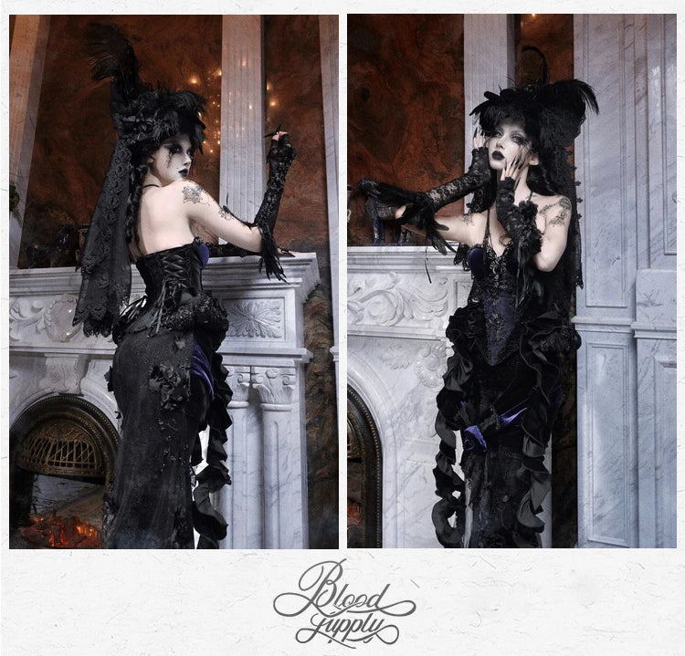 Women's Gothic Velvet Corset Waist Top