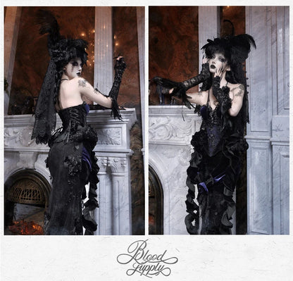 Women's Gothic Velvet Corset Waist Top