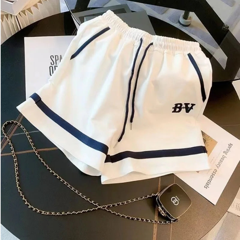 Salt Series Street Sle Sportswear Women's Summer 2026 Faion Set ort orts Casual Two-Piece Suit V-Ne Loose Fit Polye...