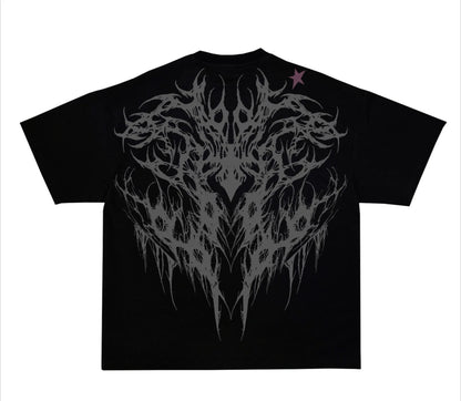 T shirt Men Dark Oversized Cotton Tee Skull Print Workout Gym Top Streetwear Fitness Clothing Alternative Fashion