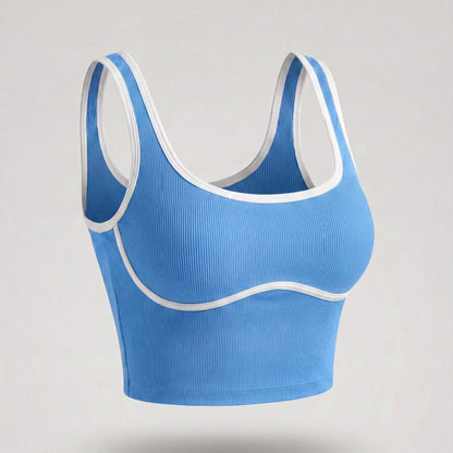 Apex Ritual – Color Blocking Sports Vest Women – No-Wire Push Up Fitness Bra