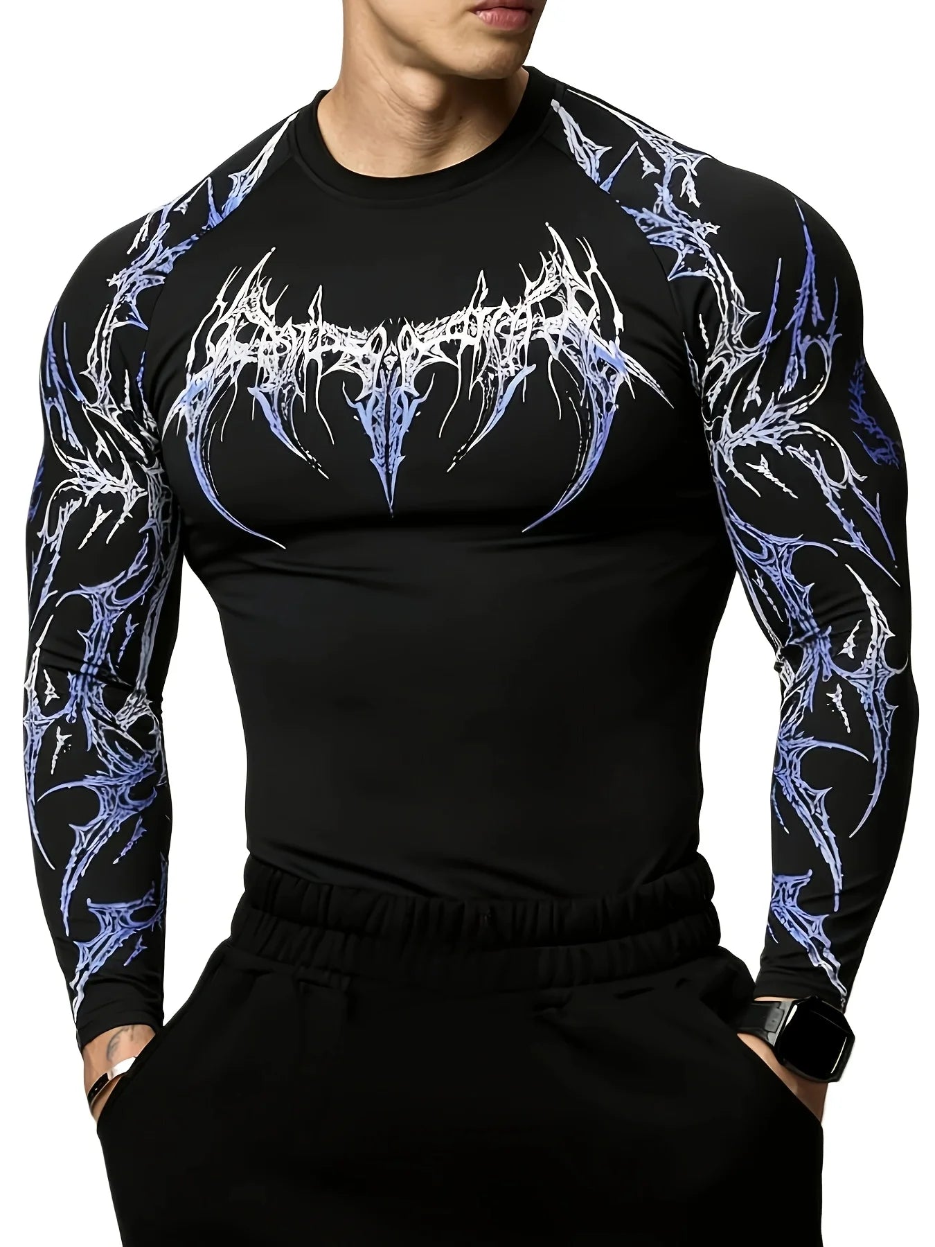 Men's Quick-dry Sports Shirt Running Fitness Long-sleeve T-shirt Men's Casual Athletic Shirt Training Muscle-defining Fit