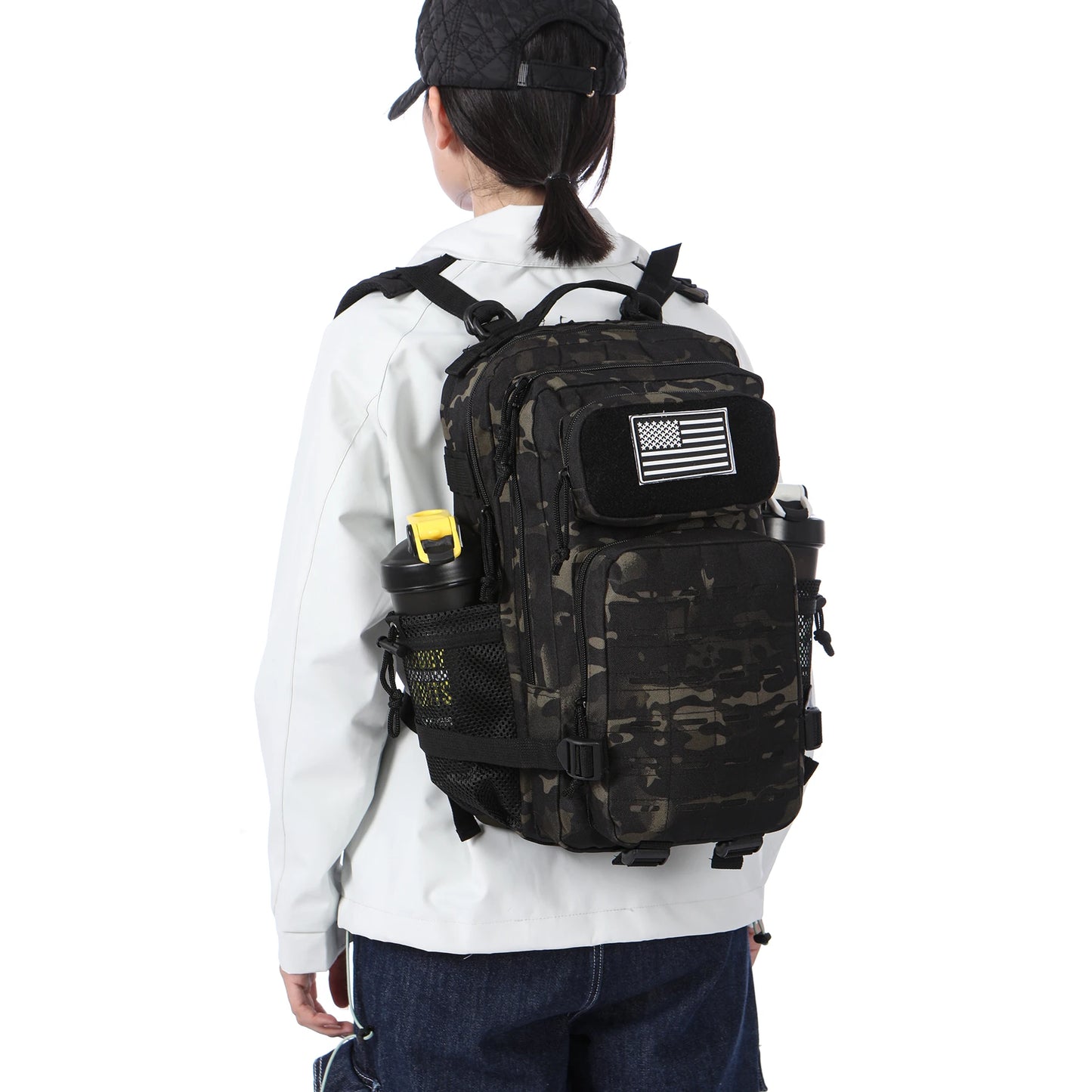 Apex Ritual – タクティカルMOLLEハンティングバックパック 25L/50L – EDC ジム＆アウトドアハイキングリュックサック ボトルホルダー付き