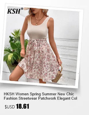 HKSH Spring New Women Tide Dark Sports T-shirt Turtleneck Long Sleeve Slim Fit High Elastic Ins Y2K Patchwork Splice Tees HK5067