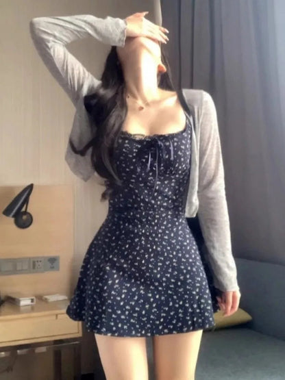 Women's Floral Strappy Bodycon Mini Dress
