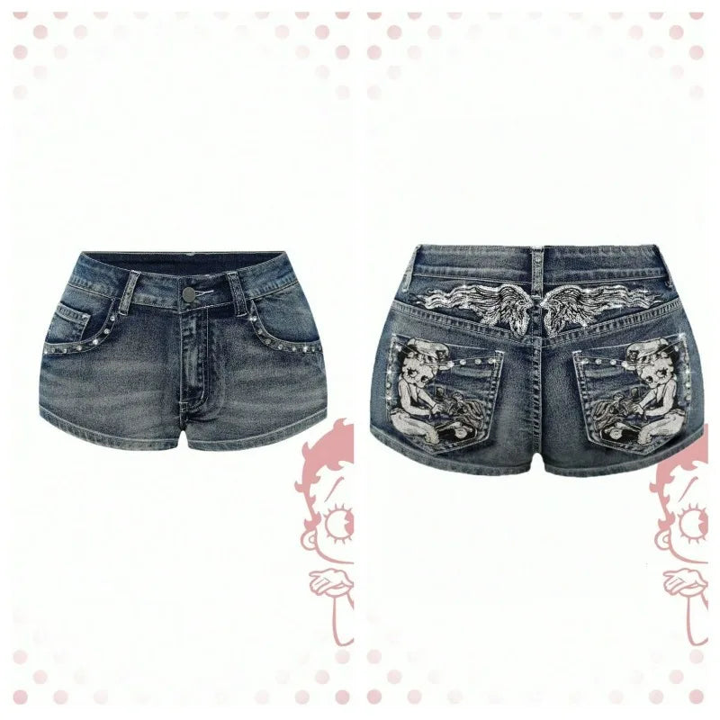 Women's Y2K High-Waist Denim Shorts