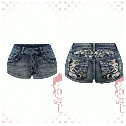 Women's Y2K High-Waist Denim Shorts
