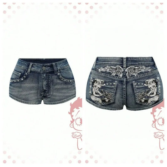 Women's Y2K High-Waist Denim Shorts