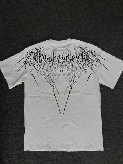 Breathedivinity American-style printed fitness loose cotton t-shirt