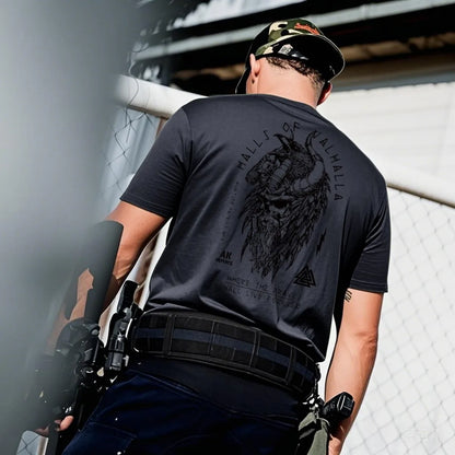 Apex Ritual – メンズ バイキング戦士プリントTシャツ – 通気性クルーネック トレーニングスポーツトップス