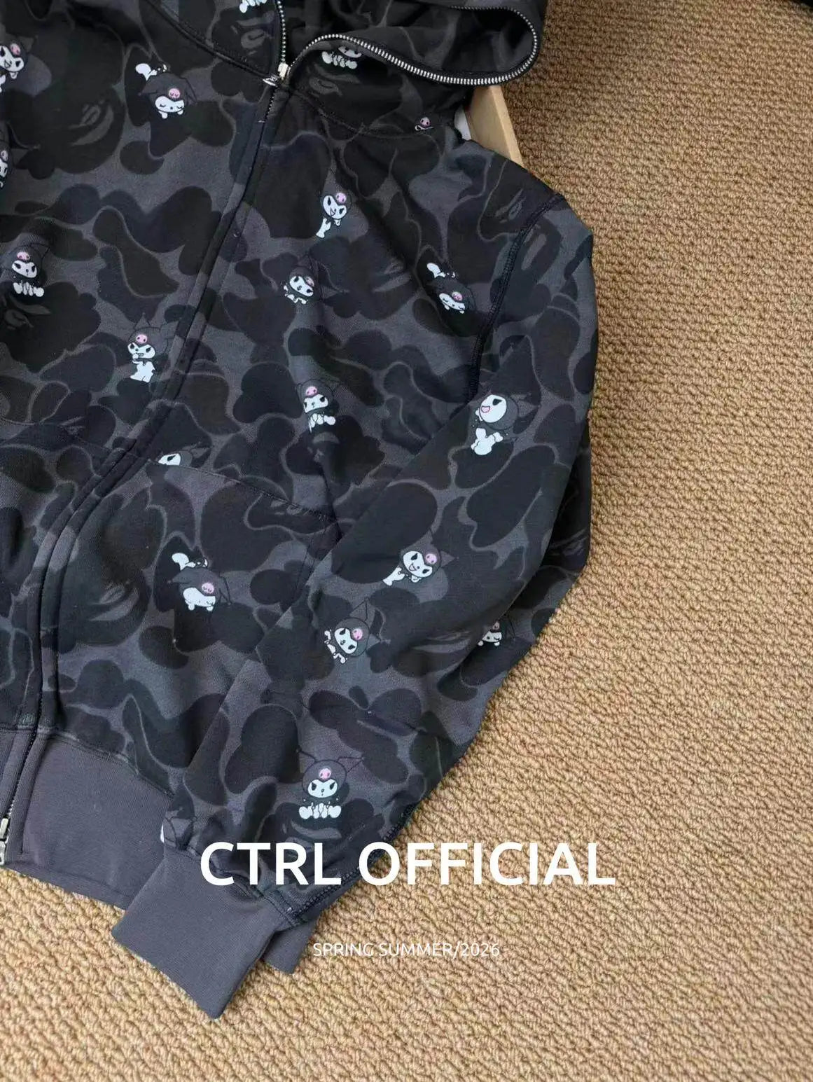 In  Stock  Anime Hello Kittys Hooded Jacket Girl Commuting Coat Jacket Kuromi Anime 3d Ears Hooded Cute Leopard Print Clothes