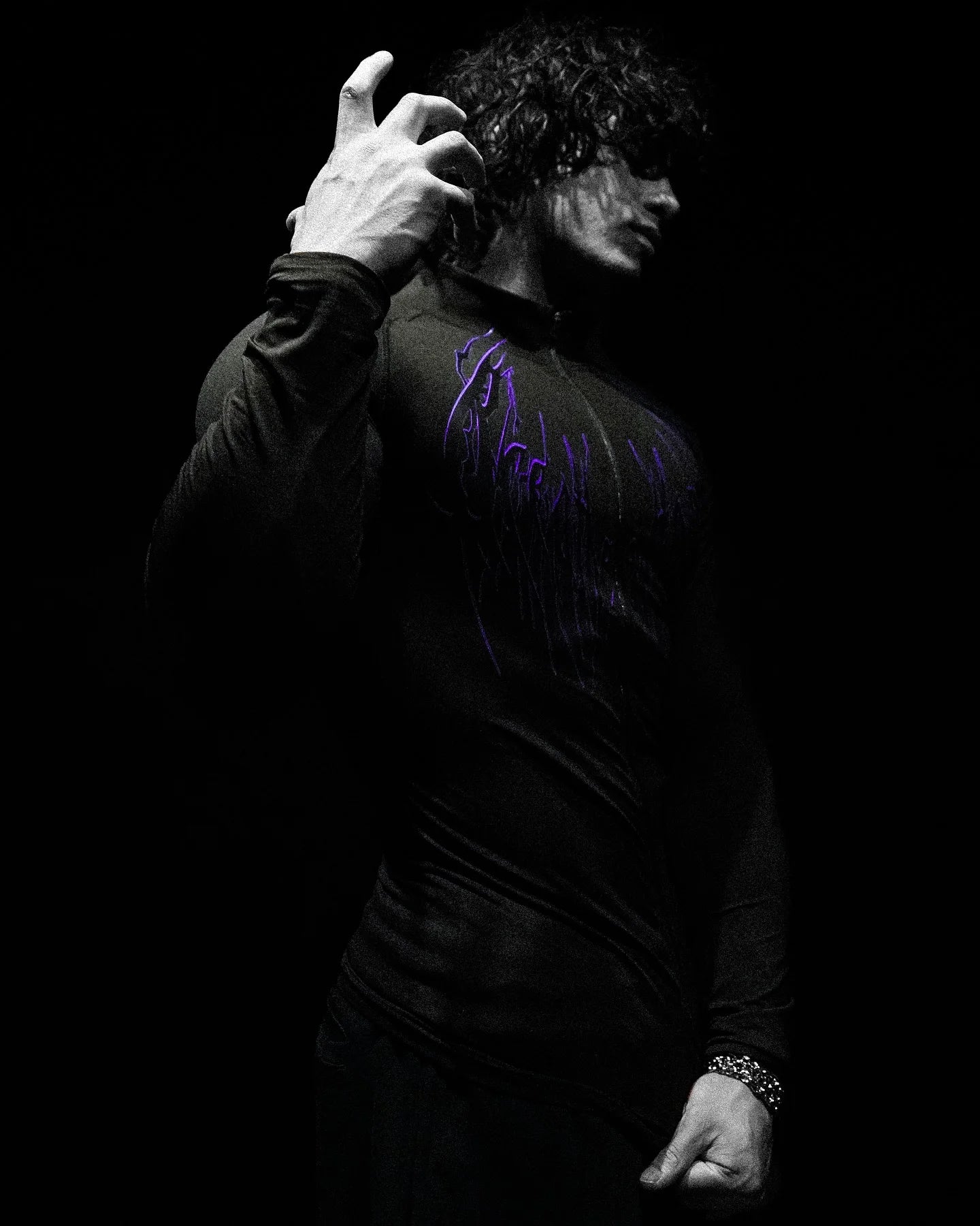 FULL ZIP Men's Gothic Compression Long Sleeve FULL ZIP Sports Shirt Workout Tops Gym Compression Breathable High Stretch